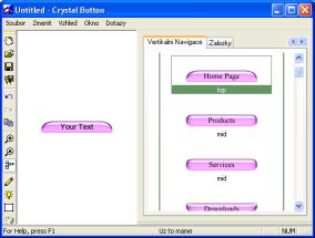 Okno programu Crystal Button