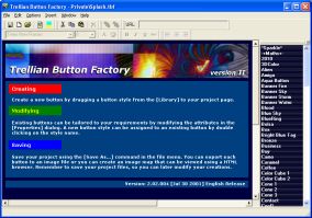 Okno programu Trellian Button Factory