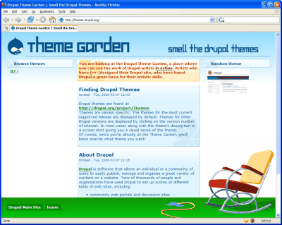 Drupal Theme Garden - skiny v akci