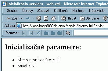výsledok volania interval.InitServlet