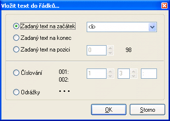 PSPad - dialog vložit text