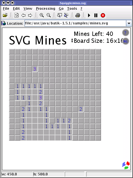 Hra "Miny" v SVG-DOM