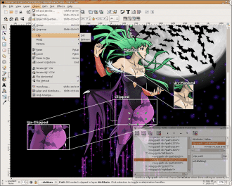 Inkscape od verze 0.44 umí maskování a ořezávání