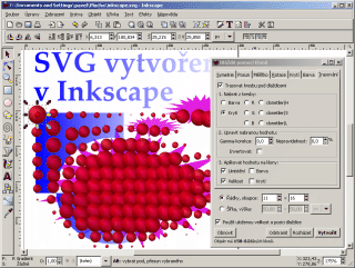 Inkscape - dialog funkce "Dláždit pomocí klonů"
