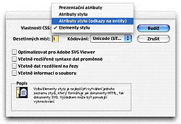 AI - Nastavení exportu SVG - podrobnosti