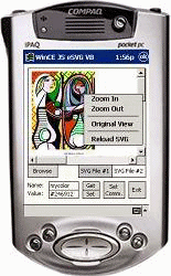 eSVG Viewer firmy Intesis na PDA Compaq iPaq