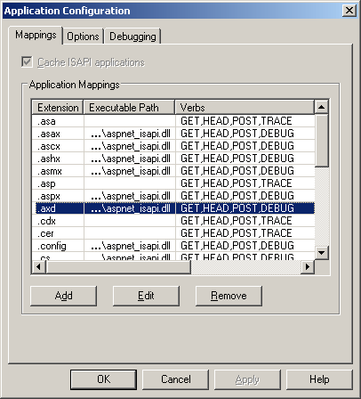 Implicitne registrované prípony v IIS 5.0