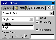 Text options