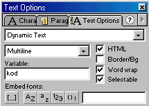 Text options