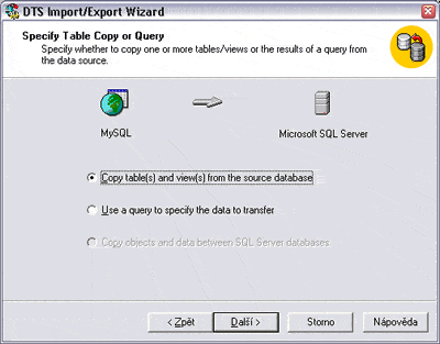 MS SQL Server - import a export dat - Co a jak kopírovat