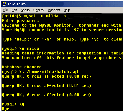 Terminál   MySQL