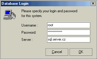 NetAdmin-MySQL přihlášení