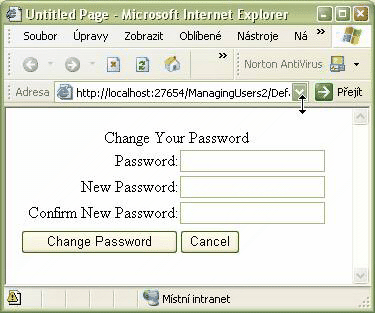 Prvek ChangePassword