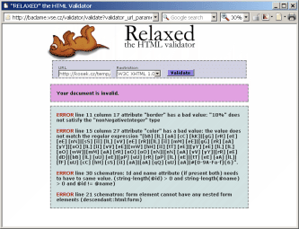 Relaxed díky využití moderních validačních nástrojů hravě odhalí i chyby, kterých se validátor W3C nevšimne