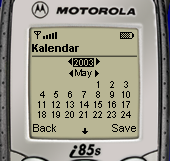 Datetime na telefonu Motorola i85s
