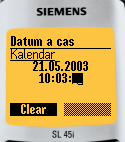 Datetime na telefonu Siemens SL45i