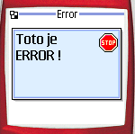 Alert typu Error na Nokii 7210