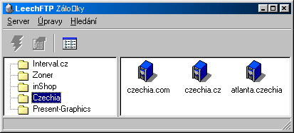 Adresář serverů v programu LeechFTP