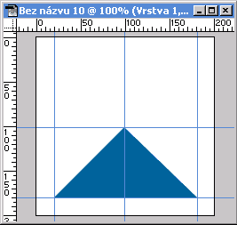Trojúhelník nakresleny pomocí vodítek
