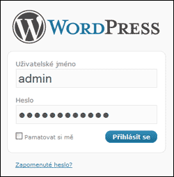 Přihlášení do WordPressu