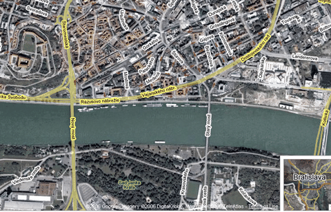 Bratislava v Google Maps