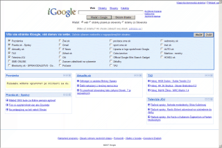 iGoogle lokalizovaný do slovenčiny