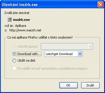 Rozšíření DownloadWith pro Firefox
