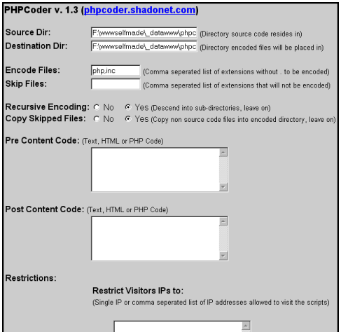 ukázka hlavičky PHPCoderu