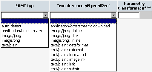 Vlastnosti řídící MIME transformace