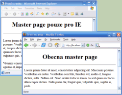 Jiná master page pro různé prohlížeče
