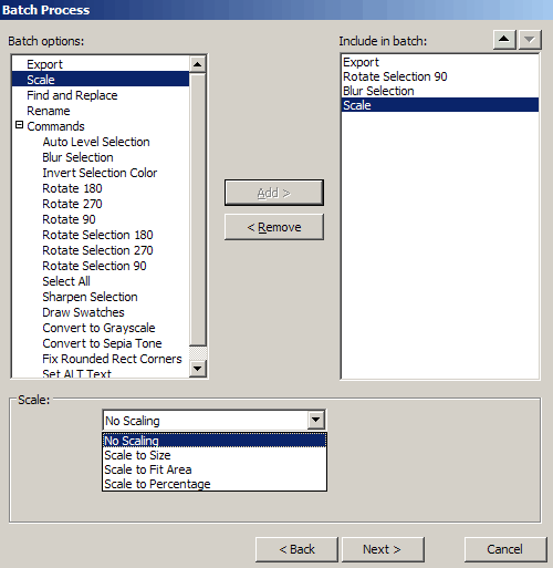 Macromedia Fireworks 8 - dávkové zpracování souborů