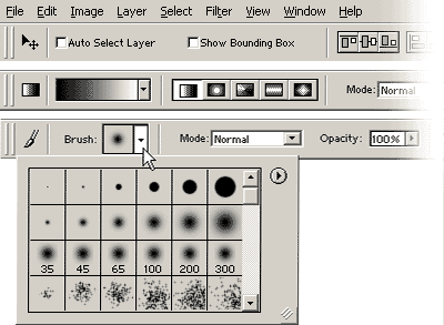 Ukázky několika variant lišty Options