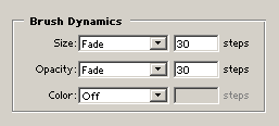 Paletka Brush Dynamics dostupná u každého kreslícího nástroje