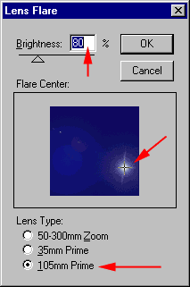 Nastavení efektu Lens Flare