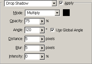 Nastavení Drop Shadow ve verzi 5.0 a 5.5