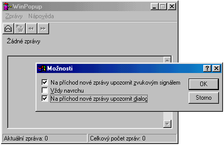 Konfigurace WinPopUp