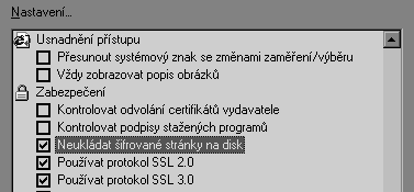 Nastavení zabezpečení prohlížeče