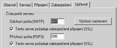 SSL - nastavení poštovního programu