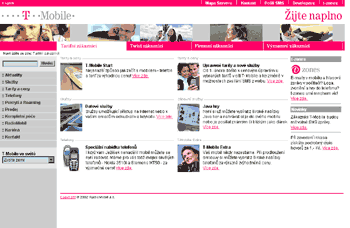 Úvodní stránka webu T-Mobile 21. února 2003, náhled.
