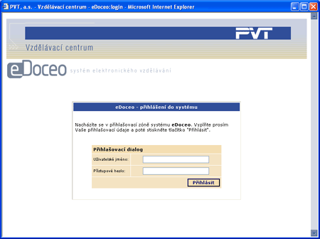 Přihlášení do systému e-Doceo
