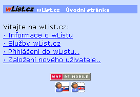 wList.cz: Barevná verze WAP 2.0
