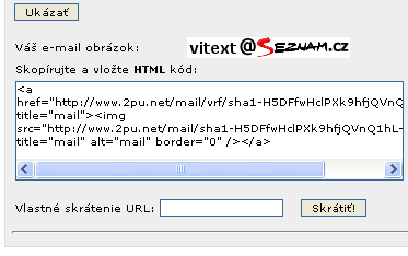 E-mail formulář - výpis HTML kódu
