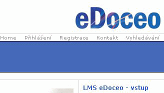 Projekt "eDoceo" - ukázka hlavičky webové stránky