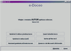 Úvodní okno aplikace "Autor" systému "e-Doceo"