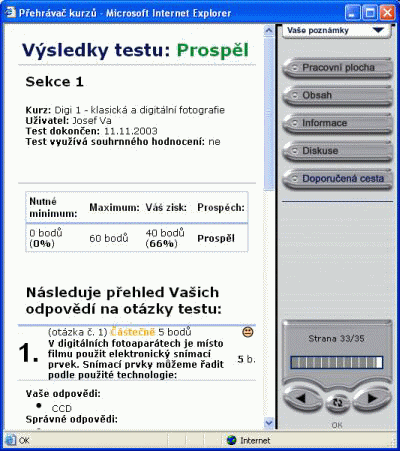 Výsledky kurzu digitální fotografie v prohlížeči (přehrávači)