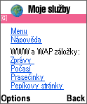 Nabídka "Moje služby" na portálu "T-Zones"