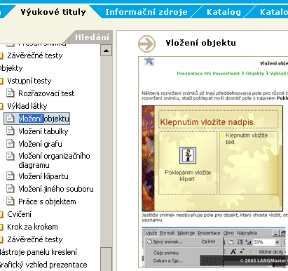 Ukázka vložení objektu prezentace