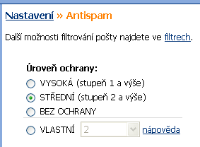 Atlas.cz: Nastavení Antispamového filtru