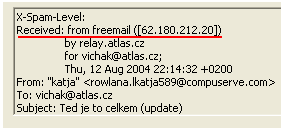 Hlavička e-mailu