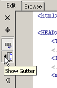 Tlačítko Show Gutter